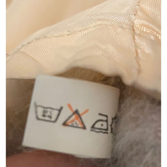 Vintage Women's XL Open Front Cardigan Beige Angora Wool Fuzzy Soft Lined Japan - Picture 9 of 9